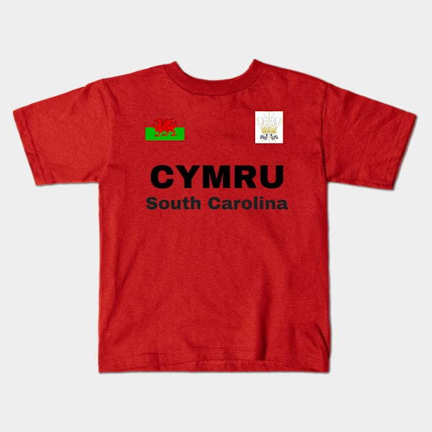 South Carolina Welsh Ancestry Kids T-Shirt by nickwalsh